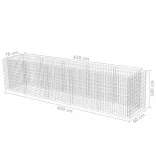 horganyozott acél gabion magaságyás 450 x 90 x 100 cm