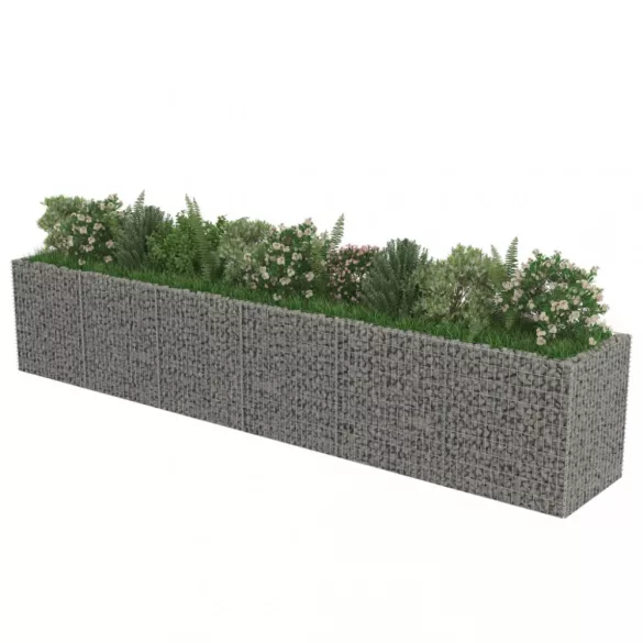 horganyzott acél gabion magaságyás 540 x 90 x 100 cm