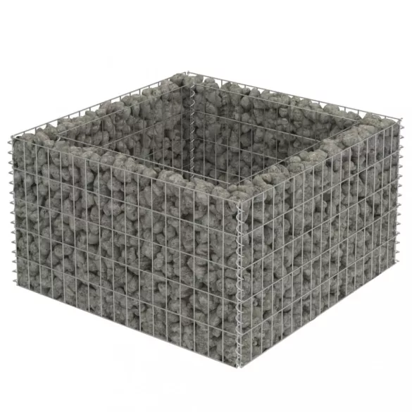 horganyzott acél gabion magaságyás 90 x 90 x 50 cm