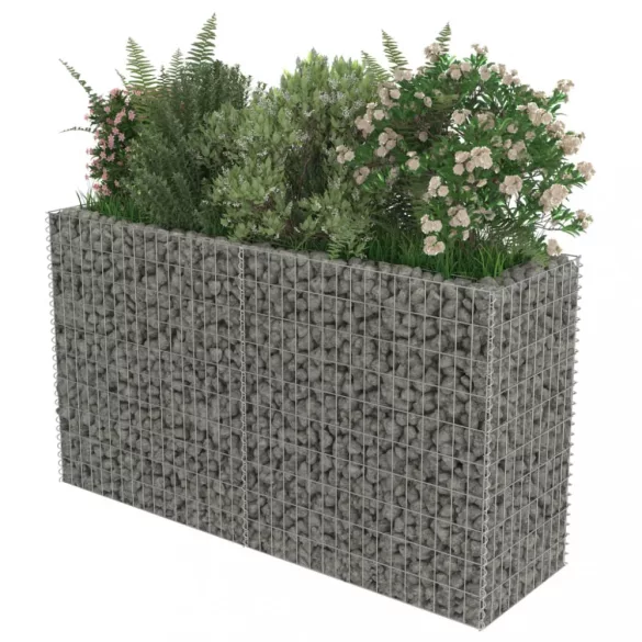 horganyzott acél gabion magaságyás 180 x 50 x 100 cm