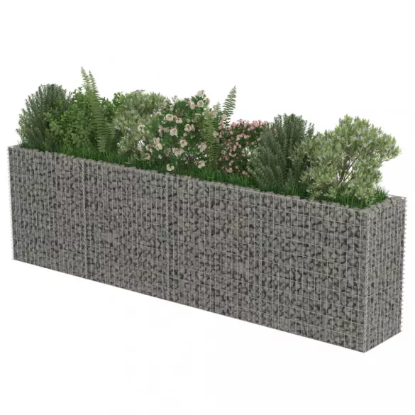 horganyzott acél gabion magaságyás 360 x 50 x 100 cm