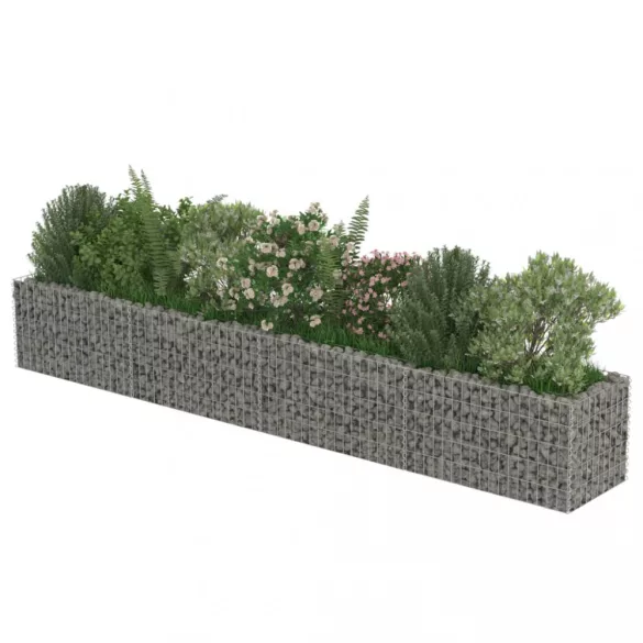 horganyzott acél gabion magaságyás 360 x 50 x 50 cm
