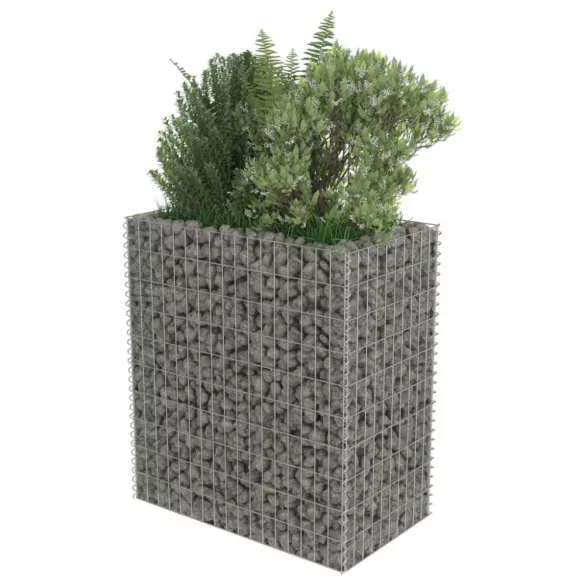 horganyzott acél gabion magaságyás 90 x 50 x 100 cm