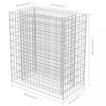 horganyzott acél gabion magaságyás 90 x 50 x 100 cm
