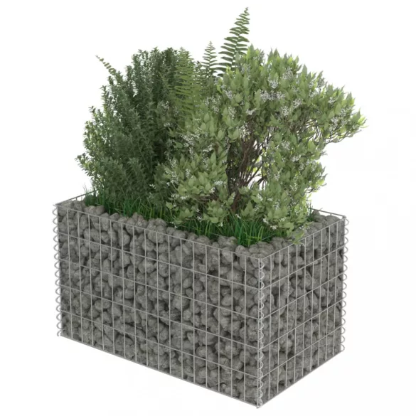 horganyzott acél gabion magaságyás 90 x 50 x 50 cm