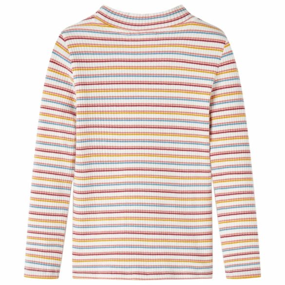 Ekrü színű hosszú ujjú gyerekpóló félgarbós nyakkal 116