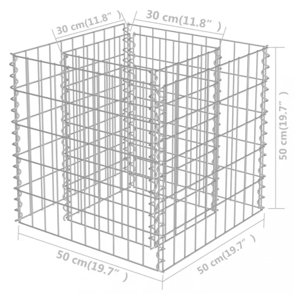 horganyzott acél gabion magaságyás 50 x 50 x 50 cm