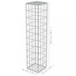 horganyzott acél gabion fal fedéllel 20 x 20 x 100 cm