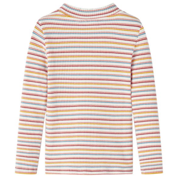 Ekrü színű hosszú ujjú gyerekpóló félgarbós nyakkal 128