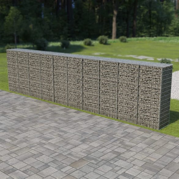 horganyzott acél gabion fal fedéllel 600 x 50 x 150 cm