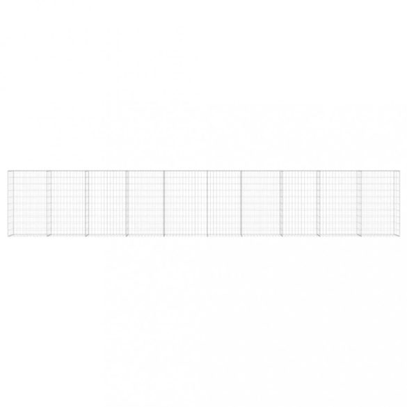 horganyzott acél gabion fal fedéllel 600 x 30 x 100 cm