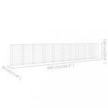 horganyzott acél gabion fal fedéllel 600 x 30 x 100 cm