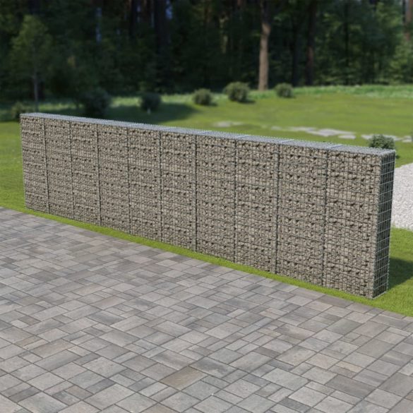 horganyzott acél gabion fal fedéllel 600 x 30 x 150 cm