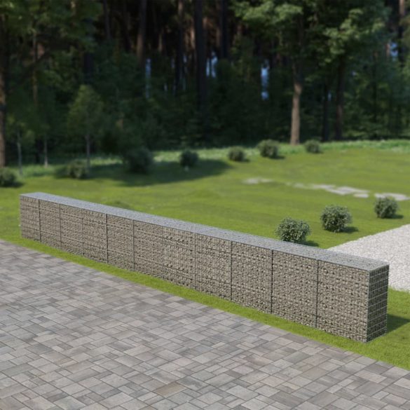 horganyzott acél gabion fal fedéllel 900 x 50 x 100 cm