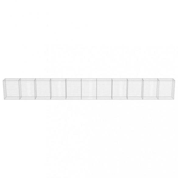 horganyzott acél gabion fal fedéllel 900 x 50 x 100 cm