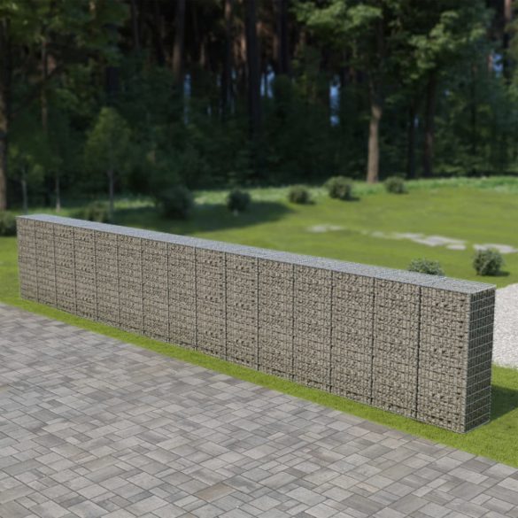 horganyzott acél gabion fal fedéllel 900 x 50 x 150 cm