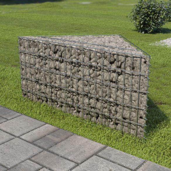 horganyzott acél gabion magaságyás 75 x 75 x 50 cm