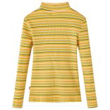 Okkersárga hosszú ujjú gyerekpóló félgarbós nyakkal 128