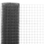 szürke PVC-bevonatú acél csirkeháló drótkerítés 25 x 1,5 m