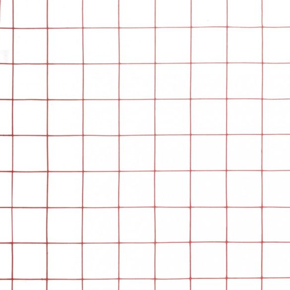 piros PVC-bevonatú acél csirkeháló drótkerítés 25 x 0,5 m
