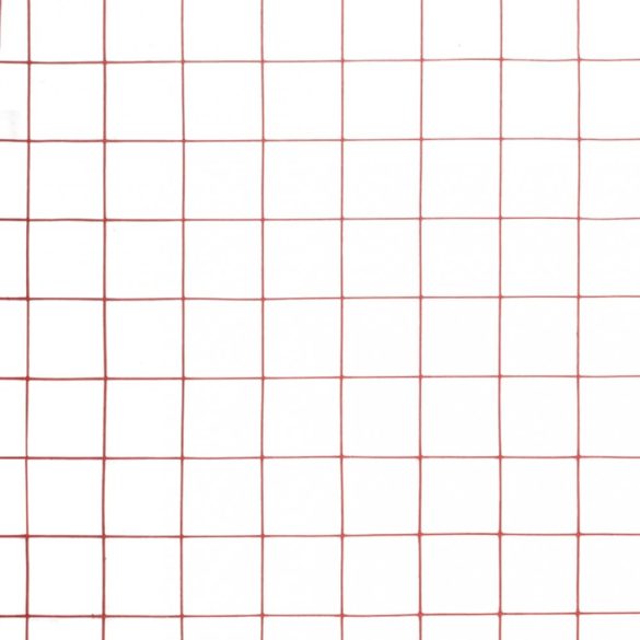 piros PVC-bevonatú acél csirkeháló drótkerítés 25 x 0,5 m