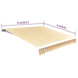 narancssárga-fehér vászon napellenző tető 5 x 3 m