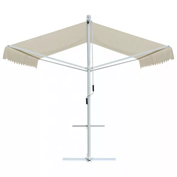krémszínű szabadon álló napellenző 3 x 3 m