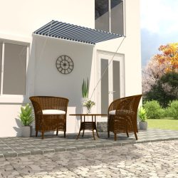 feltekerhető kék és fehér napellenző 150 x 150 cm