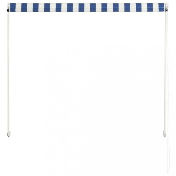 feltekerhető kék és fehér napellenző 150 x 150 cm