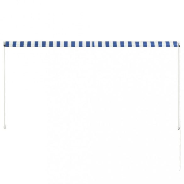 feltekerhető kék és fehér napellenző 250 x 150 cm