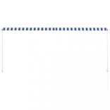 feltekerhető kék és fehér napellenző 300 x 150 cm