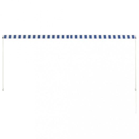 feltekerhető kék és fehér napellenző 300 x 150 cm