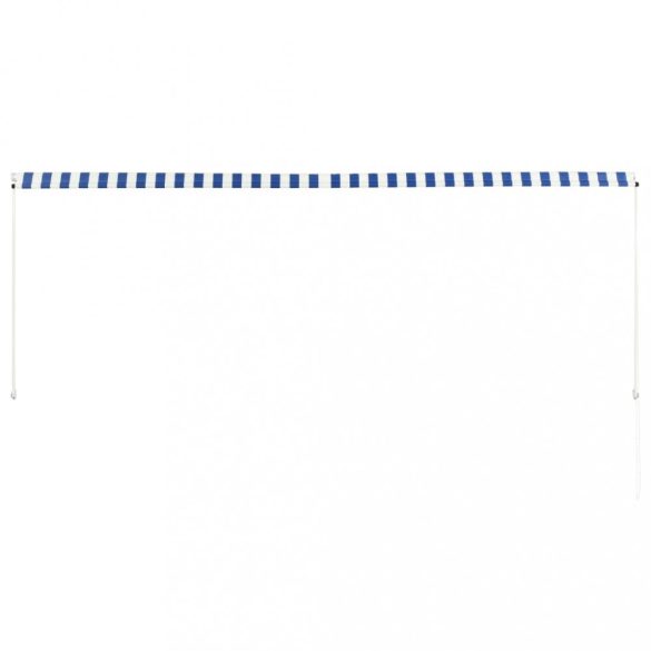 feltekerhető kék és fehér napellenző 350 x 150 cm