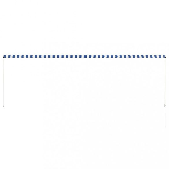 feltekerhető kék és fehér napellenző 400 x 150 cm