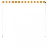 feltekerhető sárga és fehér napellenző 150 x 150 cm