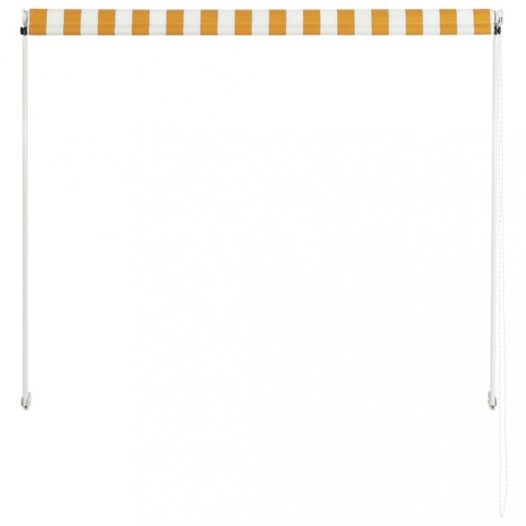 feltekerhető sárga és fehér napellenző 150 x 150 cm