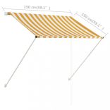 feltekerhető sárga és fehér napellenző 150 x 150 cm