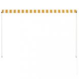 feltekerhető sárga és fehér napellenző 200 x 150 cm