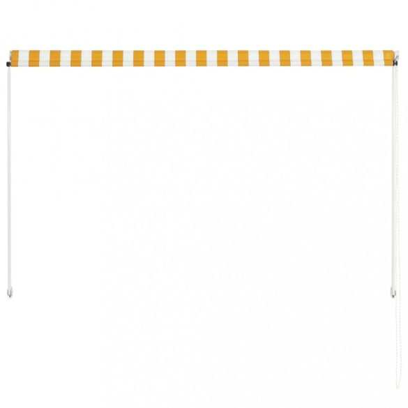 feltekerhető sárga és fehér napellenző 200 x 150 cm