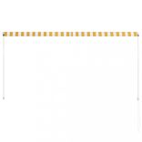 feltekerhető sárga és fehér napellenző 250 x 150 cm