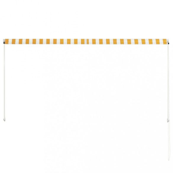 feltekerhető sárga és fehér napellenző 250 x 150 cm