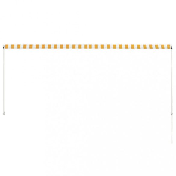 feltekerhető sárga és fehér napellenző 300 x 150 cm