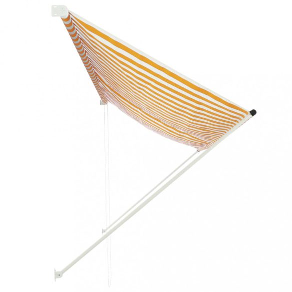 feltekerhető sárga és fehér napellenző 350 x 150 cm