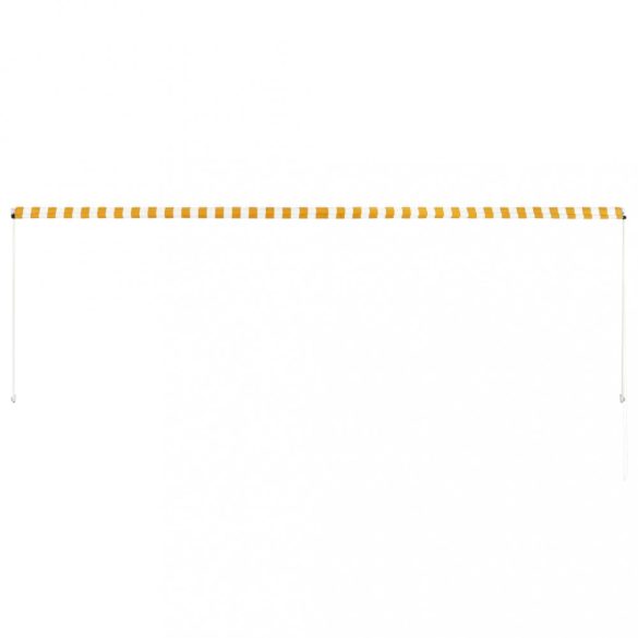 feltekerhető sárga és fehér napellenző 400 x 150 cm