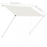 feltekerhető krémszínű napellenző 150 x 150 cm