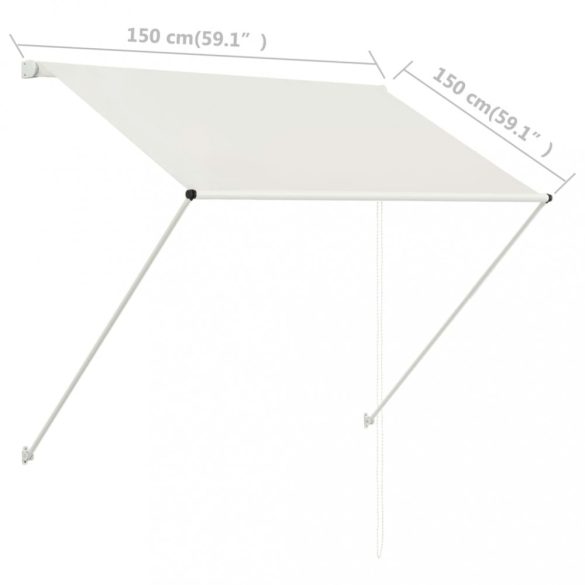 feltekerhető krémszínű napellenző 150 x 150 cm