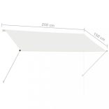 feltekerhető krémszínű napellenző 250 x 150 cm