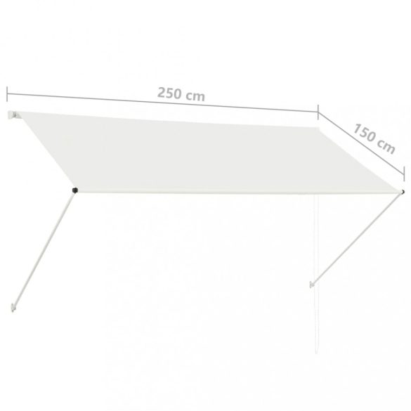 feltekerhető krémszínű napellenző 250 x 150 cm