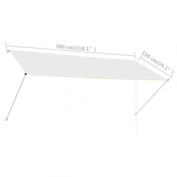 feltekerhető krémszínű napellenző 300 x 150 cm