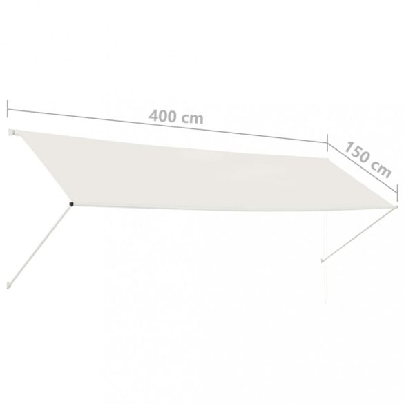 feltekerhető krémszínű napellenző 400 x 150 cm